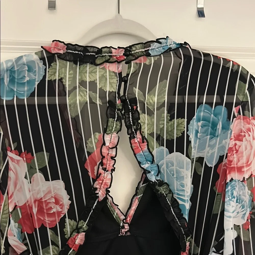 Black and Floral Dress by Bebe - Picture 3 of 8
